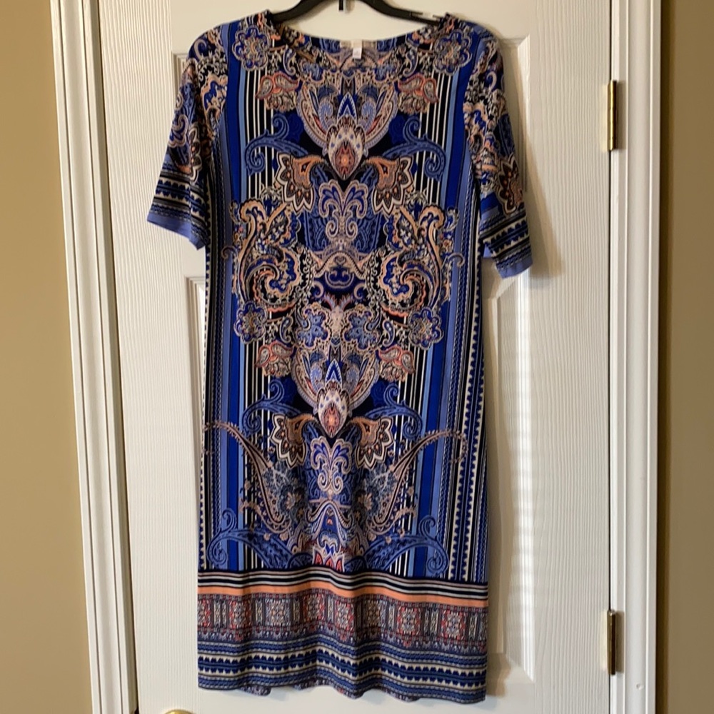 Blue and Coral Dress